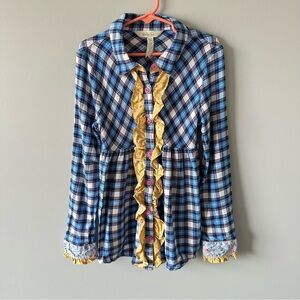 Matilda Jane size 10 Make Believe Floating Away tunic plaid flannel